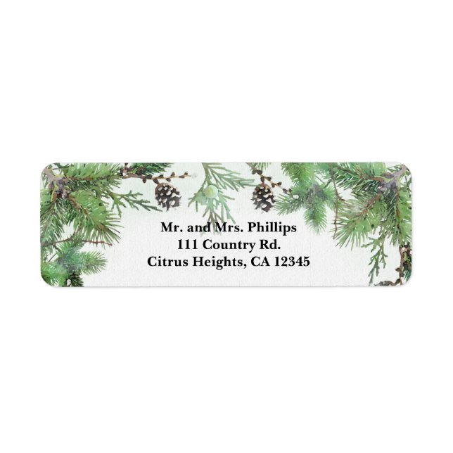 Holiday Green & Pine Cones Country Winter (Front)