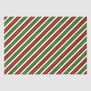 Holiday Green, Red & Gold Foil Christmas Stripes Tissue Paper