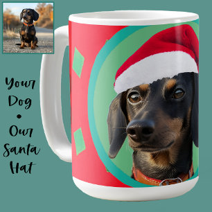 Holiday Green Red Your Dog or our Dachshund Photo Coffee Mug