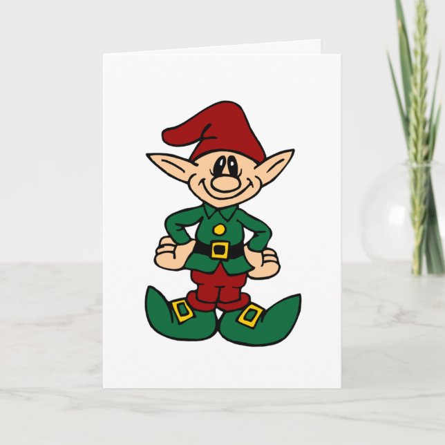 Holiday Greeting Card Christmas Elf (Front)