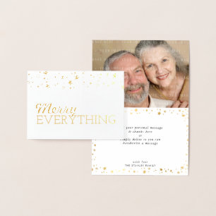 HOLIDAY GREETING family photo merry everything Foil Card