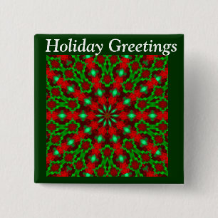 Holiday Greetings_ 2 Inch Square Button