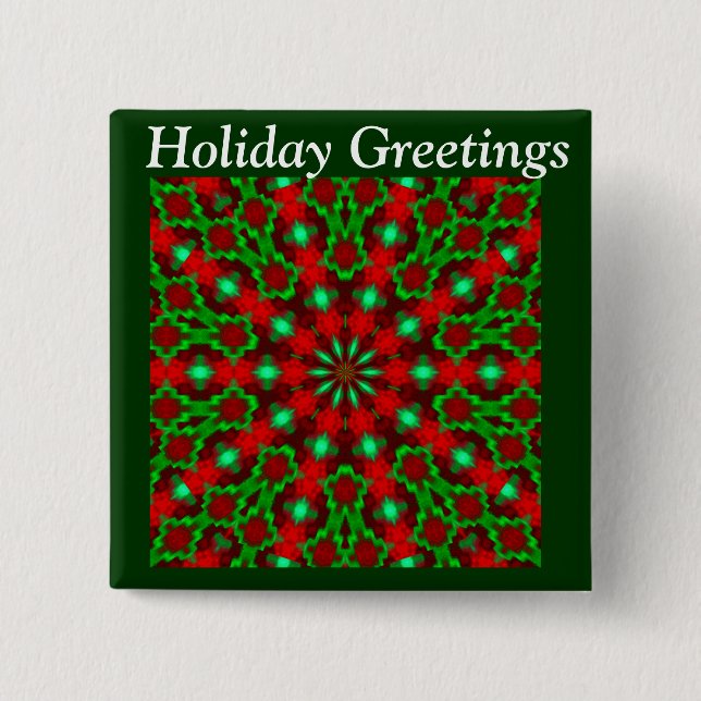 Holiday Greetings_ 2 Inch Square Button (Front)