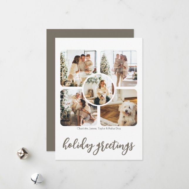 Holiday Greetings 5 Photo and Text Personalized (Front/Back In Situ)