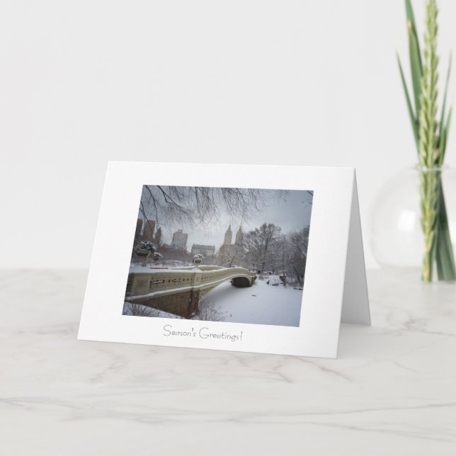 Holiday Greetings - Bow Bridge- Central Park Card (Front)