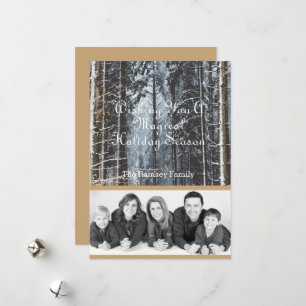 Holiday Greetings Family Photo Winter Scene Card