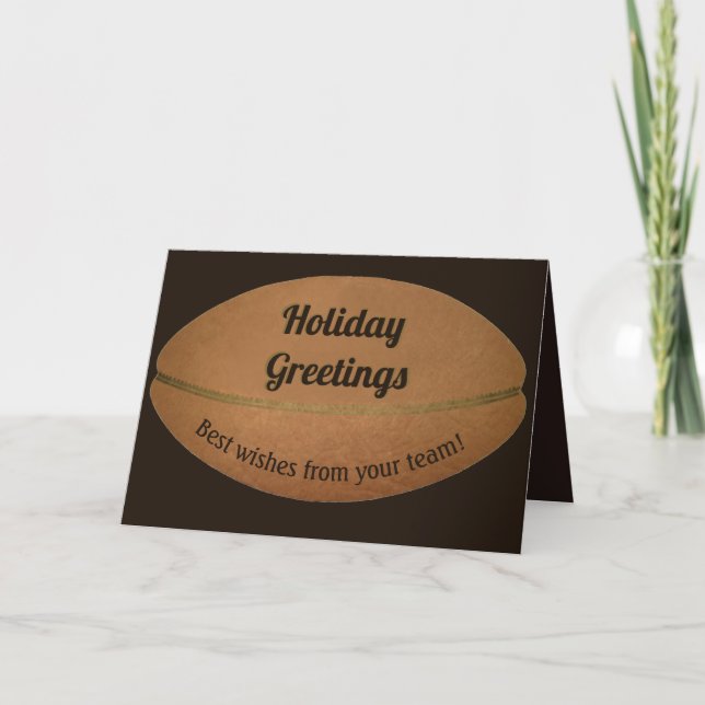 Holiday greetings football team greeting card (Front)