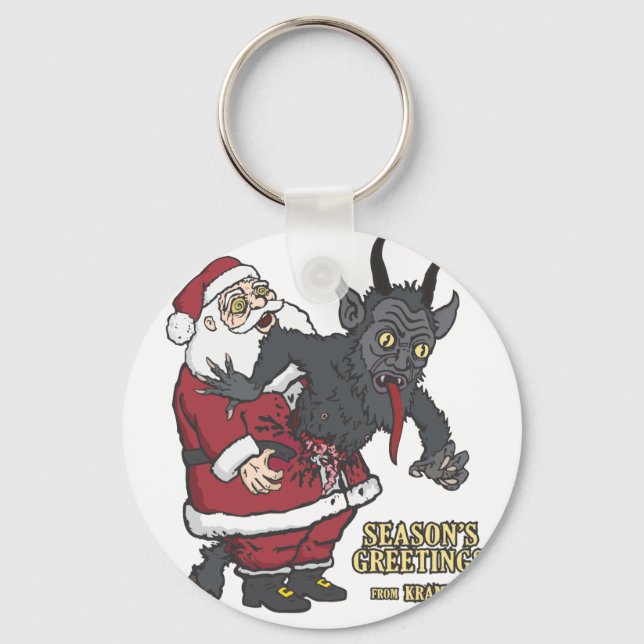 Holiday Greetings from Krampus (and Santa) Keychain (Front)