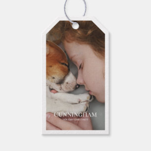 Holiday Greetings Modern and Simple Photo Gift Tags