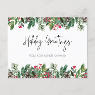 Holiday Greetings Postcard, Christmas Holiday