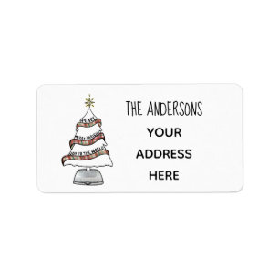Holiday Greetings Tree Address Return Label