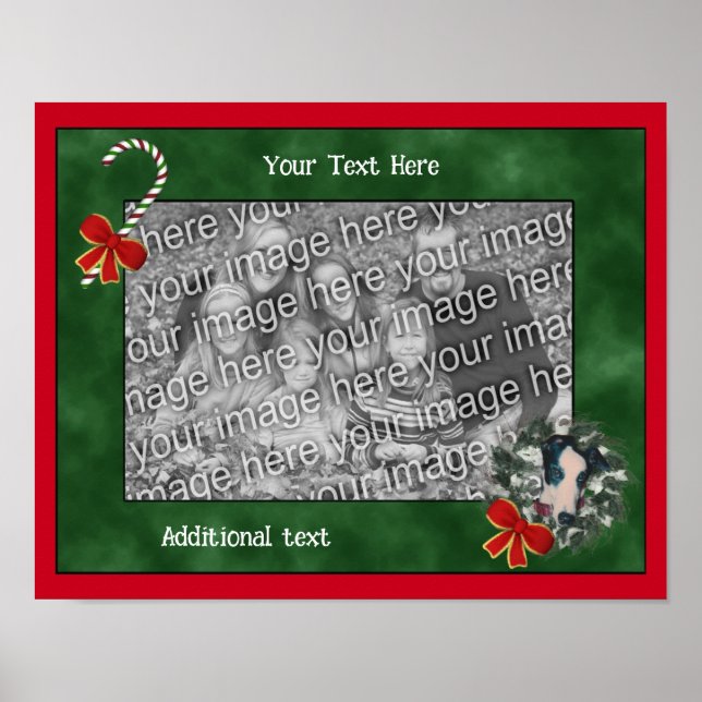 Holiday Greyhound Create Your Own Photo  Poster (Front)