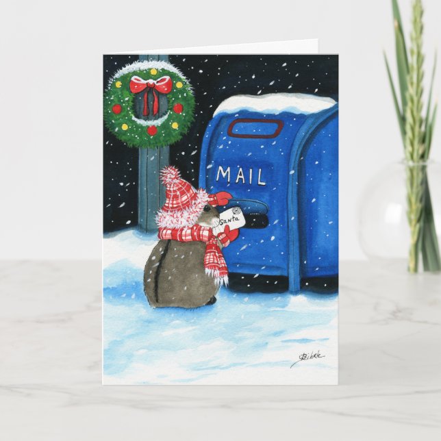 Holiday Hamster Santa Letter by Bihrle Card (Front)
