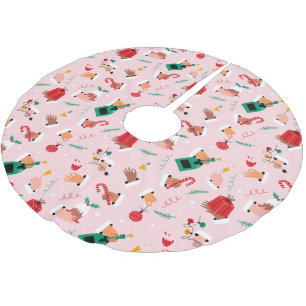 Holiday Hands Festive Celebration Pattern Brushed Polyester Tree Skirt