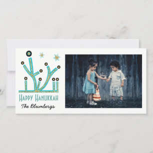 Holiday Happy Hanukkah Card "Menorah Bling"