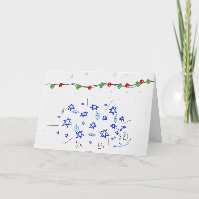 Holiday Hedgie Star of David Card (Front)