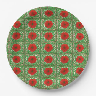 Holiday Hibiscus & Vines Paper Plate