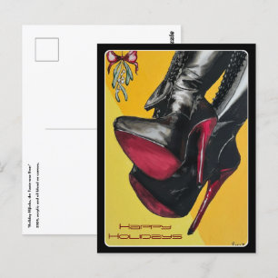 'Holiday Hijinks, the Taste was Sour' Painting on Postcard