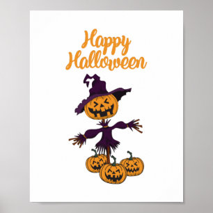 Holiday Hippo Halloween Witch Hippo Poster