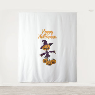 Holiday Hippo Halloween Witch Hippo Tapestry