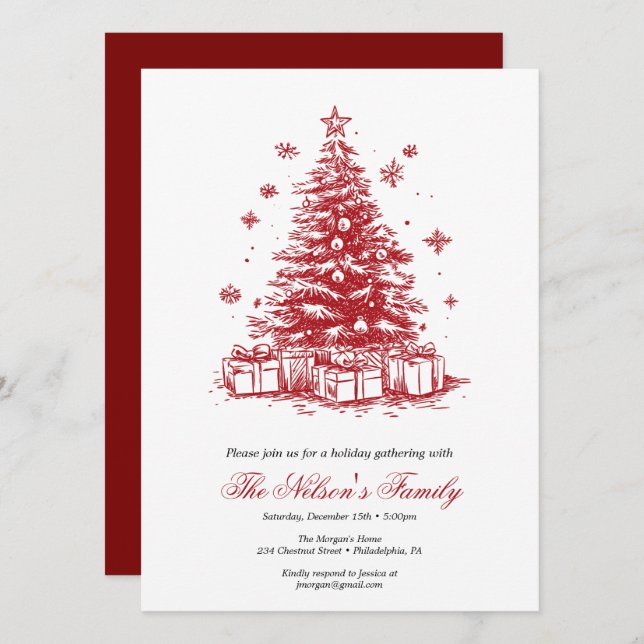 Holiday Holly Christmas Party  (Front/Back)