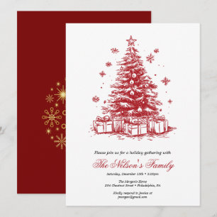 Holiday Holly Christmas Party  Card