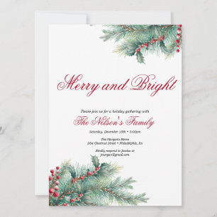 Holiday Holly Christmas Party  Card