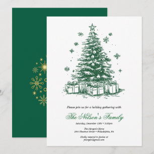 Holiday Holly Christmas Party  Card