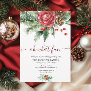 Holiday Holly Christmas Party  Card