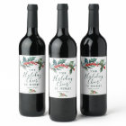 Holiday Holly Christmas Wine Label