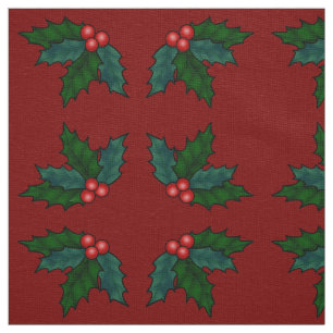 Holiday Holly Fabric Christmas Fabrics Custom