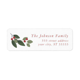 Holiday Holly, Noël Retourner l'adresse Étiquettes