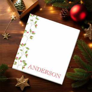 Holiday Holly Note Pad