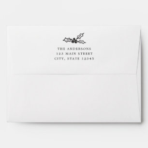 Holiday Holly Return Address Envelope