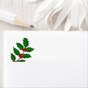 Holiday Holly Return Address Labels