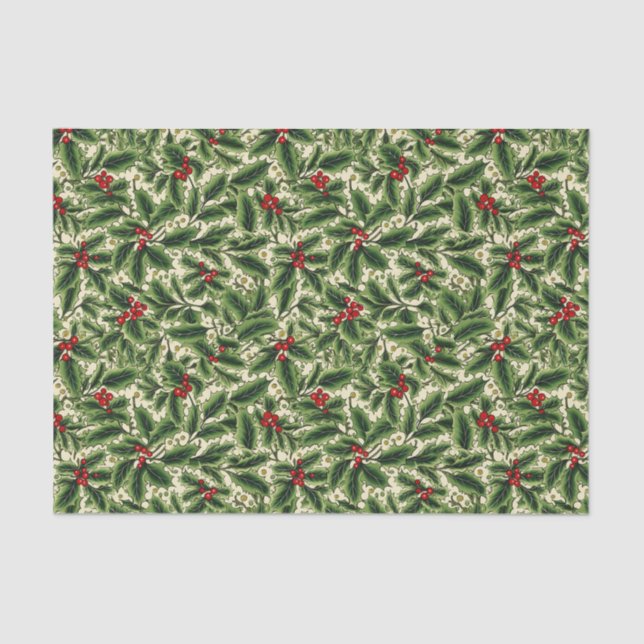 Holiday Holly Tissue Paper Tissue Paper (Front)