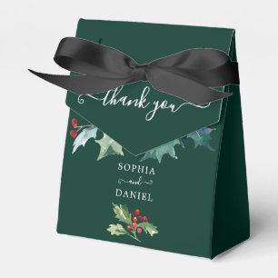Holiday Holly Wedding Bridal Shower Favour Box