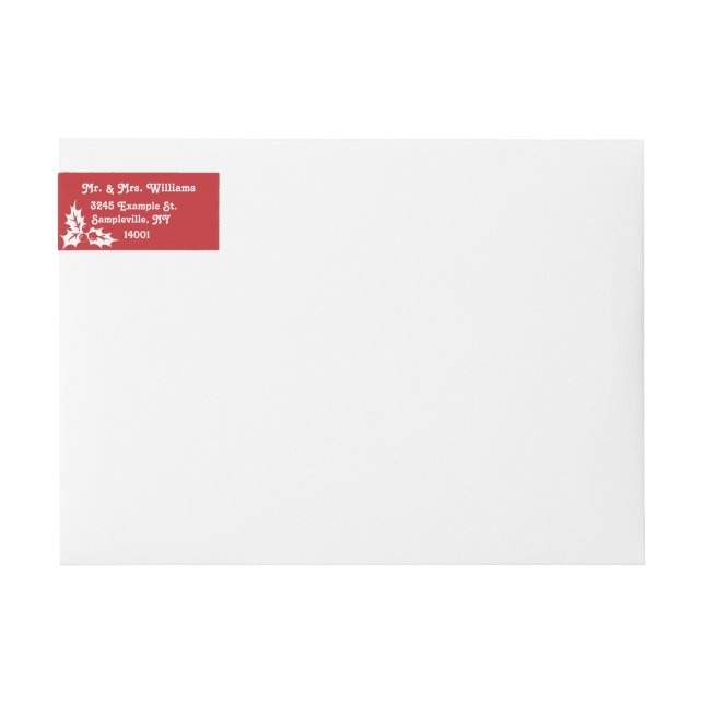 Holiday Holly | Wraparound Address Label (Front)