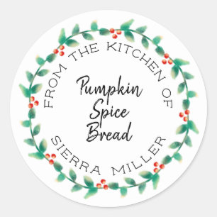 Holiday Holly Wreath Kitchen Traitements Étiquette