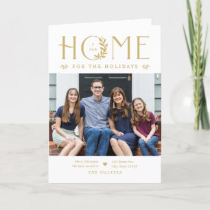 Holiday Home Moving Announcement Christmas Card