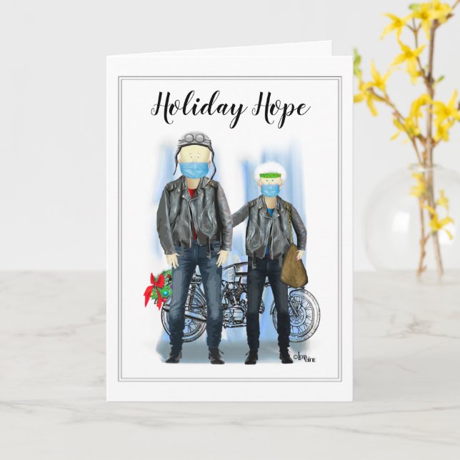 Holiday Hope - Better Things to Come Biker Couple Card (Yellow Flower)