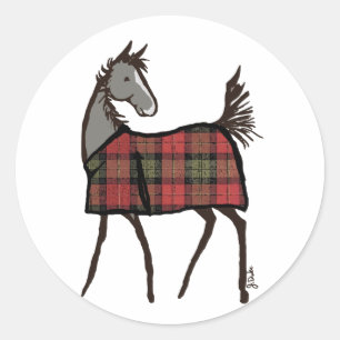 Holiday Horse Foal with Blanket Christmas Classic Round Sticker