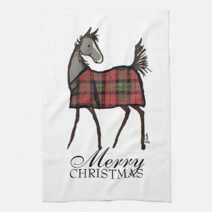 Holiday Horse Foal with Blanket Christmas Kitchen Towel