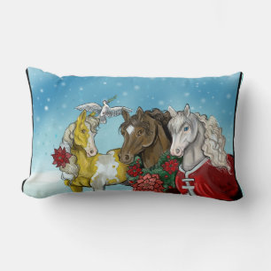 Holiday Horses~pillow Lumbar Pillow