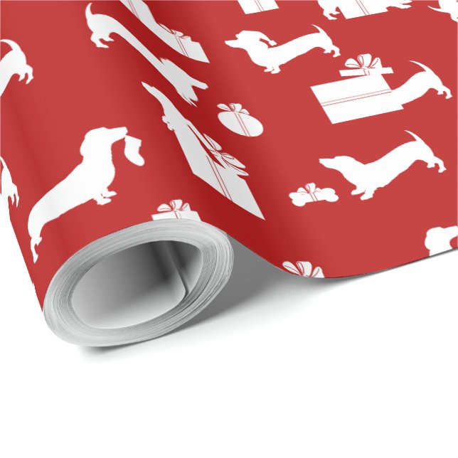 Holiday Hounds Dachshund Christmas Wrapping Paper (Roll Corner)