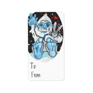 Holiday Hugs Yeti~ gift labels