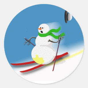 Holiday Humour Christmas Joke Snowman Card Classic Round Sticker