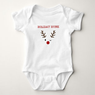 Holiday Hunk Christmas Reindeer Baby Bodysuit