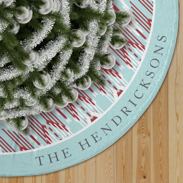 Holiday Ikat Personalized Brushed Polyester Tree Skirt (Creator Uploaded)