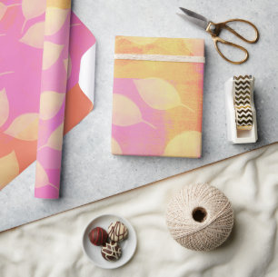 Holiday In Yellow, Terracotta and Pink Wrapping Paper